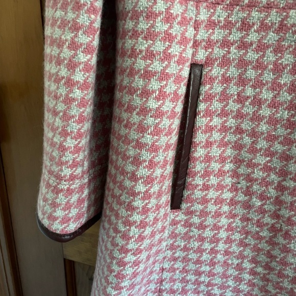 Vintage Coach Houndstooth Coat - Never worn! Size - Large soft pink/grey - Picture 5 of 6